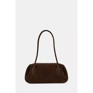 Yuzefi geantă de mână din piele întoarsă OYSTER culoarea maro, YUZCO-HB-OYSB-S004 imagine