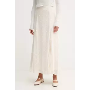 Pedro del Hierro fustă din bumbac culoarea bej, maxi, evazați, 7592135 imagine