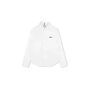 BOSS cămașă de bumbac pentru copii culoarea negru, J52675 imagine