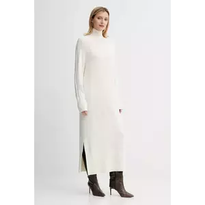 BOSS Orange rochie din lână culoarea bej, maxi, drept, 50548961 imagine