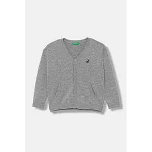 United Colors of Benetton cardigan din bumbac pentru copii culoarea gri, light, 120YG600G imagine