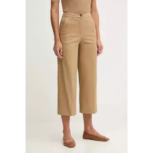 United Colors of Benetton pantaloni culoarea verde, lat, high waist, 4SJCDF09W imagine