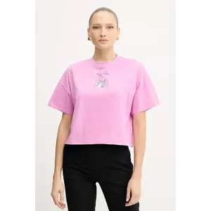 Karl Lagerfeld tricou din bumbac culoarea roz, A4W17086 imagine