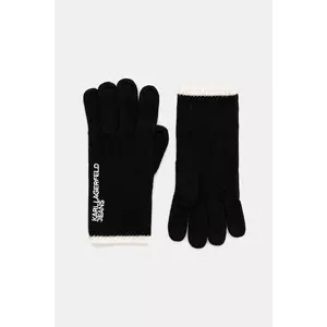 Karl Lagerfeld Jeans mănuși din amestec de lână culoarea negru, A4W33090 imagine