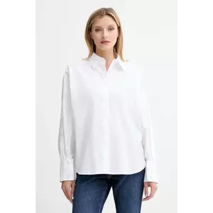 BOSS cămașă din bumbac culoarea alb, cu guler clasic, relaxed, 50548455 imagine