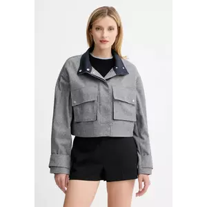 BOSS jachetă de lână culoarea gri, de tranziție, oversize, 50548307 imagine