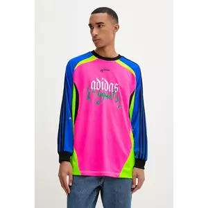 adidas Originals longsleeve Spiders Goalkeeper Loose Tee culoarea roz, cu imprimeu, JW0203 imagine
