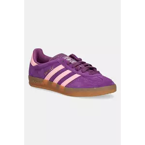 adidas Originals sneakers de piele întoarsă pentru copii GAZELLE INDOOR culoarea violet, JP8766 imagine