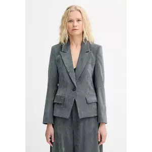 MUNTHE geacă din velur LAWO culoarea gri, un singur rând de nasturi, uni, 253152125310 imagine