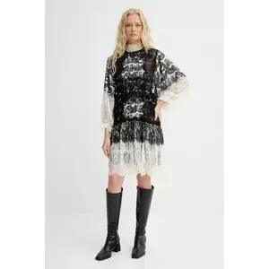 MUNTHE rochie din amestec de mătase LISSO culoarea alb, mini, evazați, 253131425322 imagine