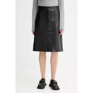 MUNTHE fustă de piele LOCUS culoarea negru, mini, drept, 253123325303 imagine