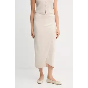 OUI fustă de lână culoarea bej, maxi, creion, 88299 imagine