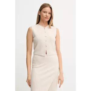 OUI vestă cu lână culoarea bej, light, 86170 imagine