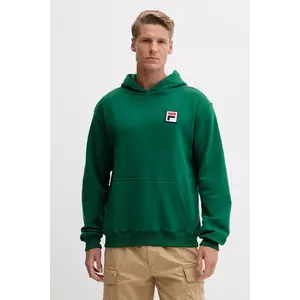 Fila bluza Borgholm barbati, culoarea verde, cu glugă, neted, FAU0148 imagine