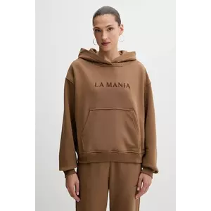 La Mania bluză BROOK culoarea gri, cu glugă, cu imprimeu, BROOK imagine