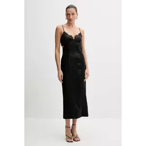 Bardot rochie culoarea negru, midi, drept, 60025DB imagine
