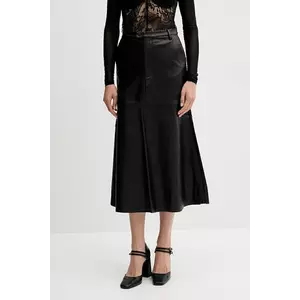 Bardot fustă culoarea negru, midi, evazați, 60032SB imagine