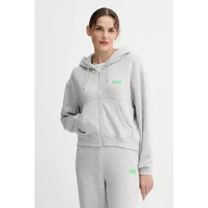 American Vintage bluză culoarea gri, cu glugă, cu imprimeu, EVO03B imagine