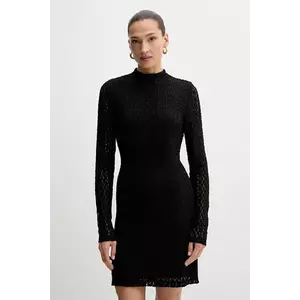 Bardot rochie culoarea negru, mini, evazați, 57152DB1 imagine