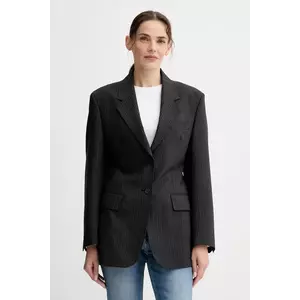 Filippa K sacou din lână culoarea gri, un singur rând de nasturi, cu imprimeu, 31766 imagine