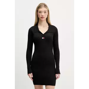 Tommy Jeans rochie culoarea negru, mini, mulată, DW0DW22183 imagine