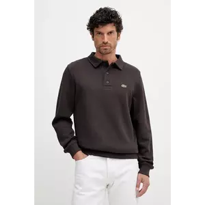 Lacoste hanorac de bumbac culoarea maro, uni, SH5781 imagine