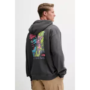 The North Face hanorac de bumbac Expedition Celebration culoarea gri, cu glugă, cu imprimeu, NF0A8E3FRHI1 imagine