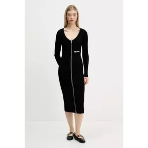 Karl Lagerfeld Jeans rochie culoarea negru, midi, mulată, A4W13011 imagine