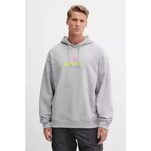 The North Face bluză Expedition Celebration culoarea gri, cu glugă, cu imprimeu, NF0A8E3FDYX1 imagine