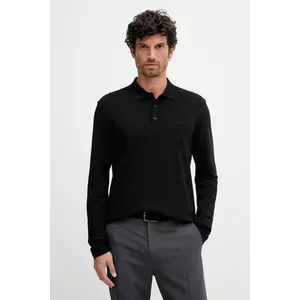 BOSS Green longsleeve din bumbac culoarea negru, uni, 50536609 imagine