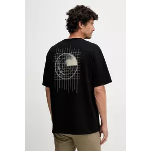 BOSS Orange tricou din bumbac culoarea negru, cu imprimeu, 50551637 imagine