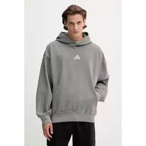 adidas bluză ALL SZN culoarea gri, cu glugă, uni, JL6539 imagine