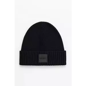 BOSS caciula de lana culoarea albastru marin, de lana, din tesatura neteda, 50522426 imagine