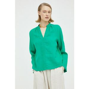 Marc O'Polo bluza din in culoarea verde, neted imagine
