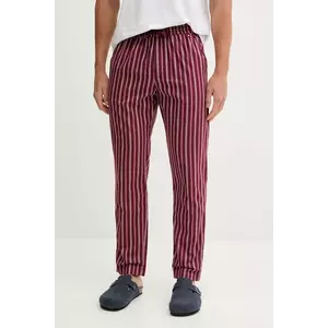 United Colors of Benetton pantaloni pijama bumbac culoarea bordo, cu imprimeu, 4MYG4F00D imagine