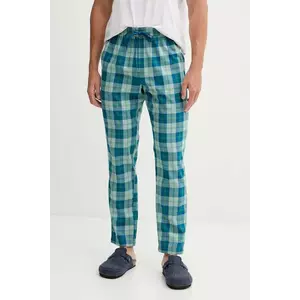 United Colors of Benetton pantaloni pijama bumbac culoarea verde, cu imprimeu, 4MYG4F00D imagine