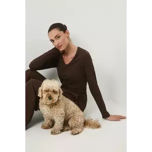 Medicine longsleeve culoarea maro imagine