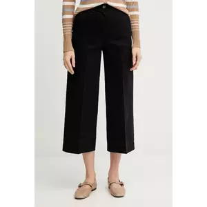 United Colors of Benetton pantaloni culoarea negru, lat, high waist, 4SJCDF09W imagine