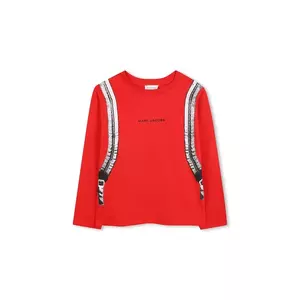 Marc Jacobs longsleeve din bumbac pentru copii culoarea roșu, cu imprimeu, W60639 imagine