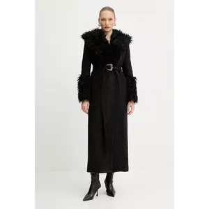 Versace Jeans Couture palton din lână culoarea negru, 79HAT413 N0539 imagine