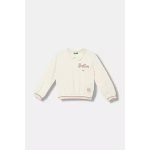 United Colors of Benetton bluză copii culoarea bej, cu imprimeu, 32N4G10KJ imagine