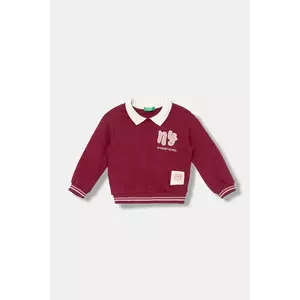 United Colors of Benetton bluză copii culoarea bordo, cu imprimeu, 32N4G10KJ imagine