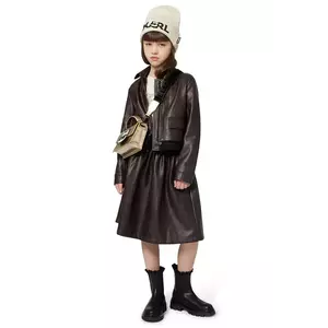 Karl Lagerfeld geacă copii culoarea maro, Z30607 imagine