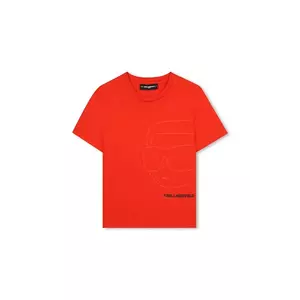 Karl Lagerfeld tricou de bumbac pentru copii culoarea roșu, cu imprimeu, Z30959 imagine