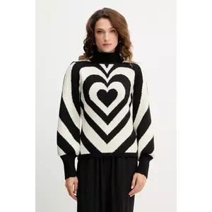 Farm Rio pulover din amestec de lână culoarea negru, călduros, cu guler, 345809 imagine