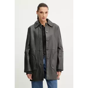 Iceberg geacă de piele culoarea gri, de tranzitie, ZN21 6804 imagine