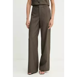Miss Sixty pantaloni de lână culoarea maro, lat, high waist, 6S3PJ4040A imagine