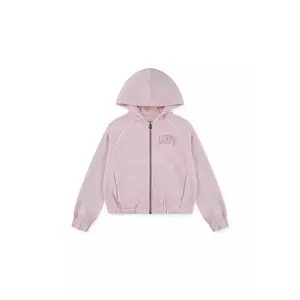 Levi's bluză copii MEET AND GREET FULL ZIP HO culoarea roz, cu glugă, cu imprimeu, 3EN479 imagine