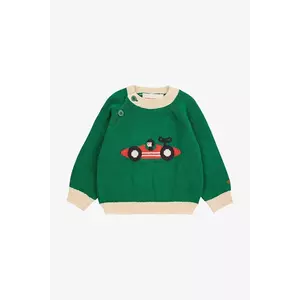 Bobo Choses pulover din bumbac pentru bebeluși Race Car culoarea verde, 225AB020 imagine