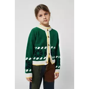 Bobo Choses cardigan cu amestec de lână pentru copii Kaleidoscope culoarea verde, călduros, 225AC114 imagine